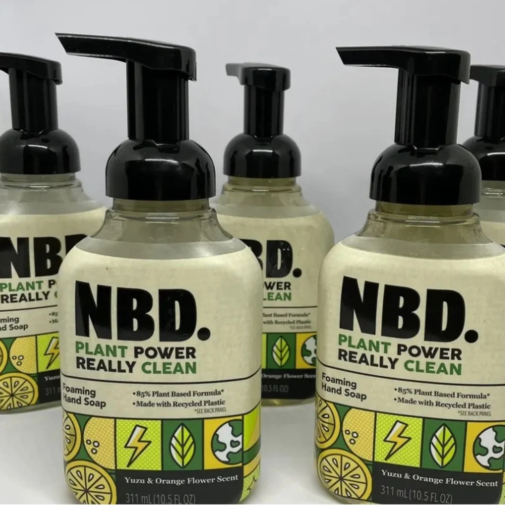 NBD Plant Power Yuzu & Orange Flower Scent Foaming Hand Soap 10.5 oz Lot Of 5